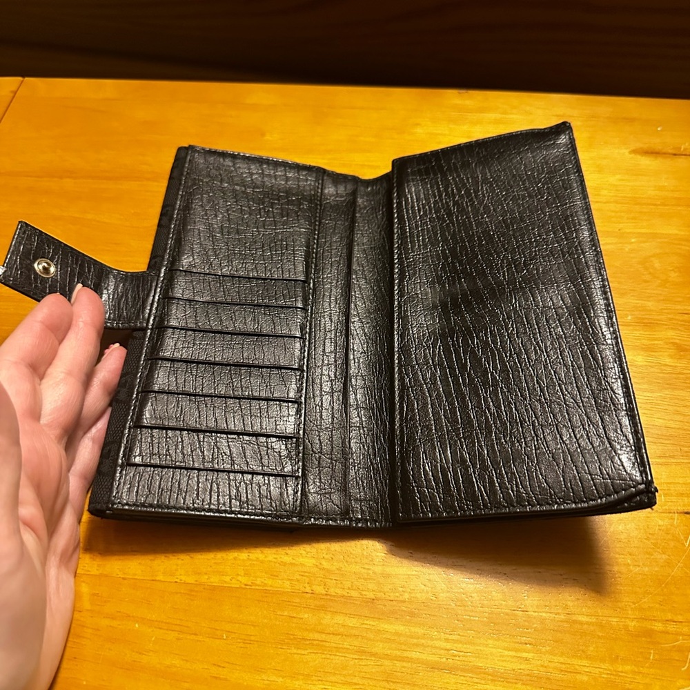 Gucci Black Canvas & Leather Wallet with Gold Horsebit Accent - Picture 8 of 9